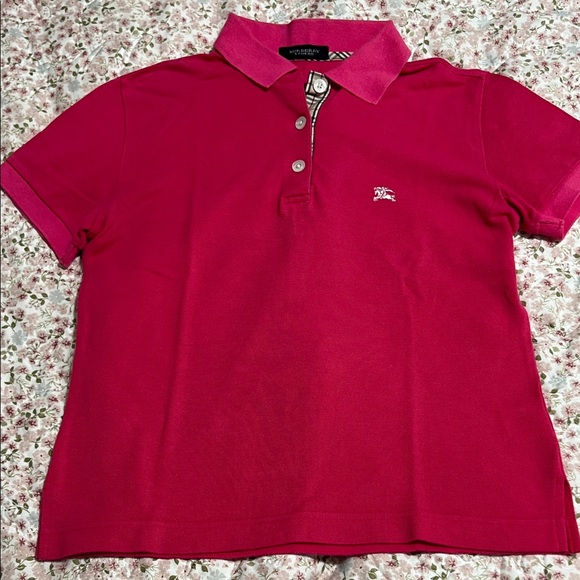 Burberry Tops - Burberry Bright Pink Polo with Logo